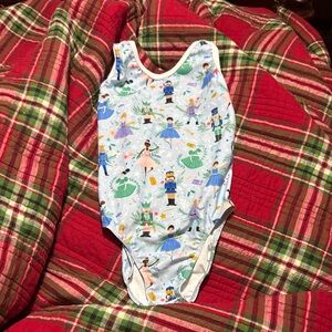 Kids Printed nutcracker ballet dance leotard light blue child large Distira